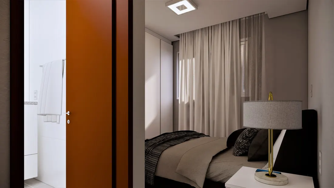 Suíte do apartamento de 3 dormitórios